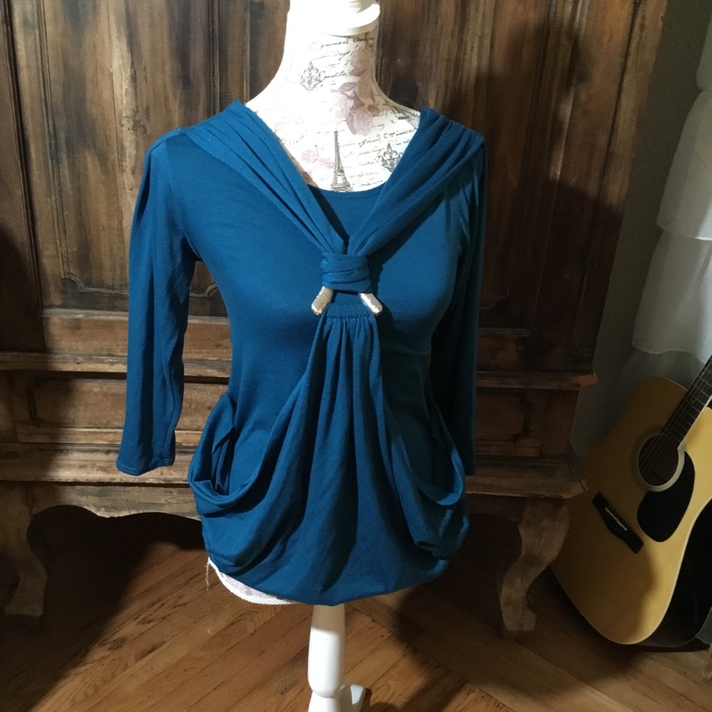 Cute Teal Cotton Shirt